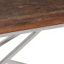 Silberner Couchtisch aus Edelstahl und Massivholz von , Couchtisch - Ref: Foro24-349941, Preis: 92,73 €, Rabatt: %