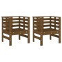 Gartenstühle 2 Einheiten honigbraunes Kiefernholz 61,5x53x71 cm von , Gartenstühle - Ref: Foro24-825131, Preis: 149,23 €, Rab...