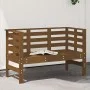 Banco de jardín madera maciza pino marrón miel 111,5x53x71 cm de , Bancos de jardín - Ref: Foro24-825138, Precio: 105,11 €, D...