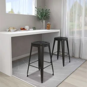 Taburetes de bar apilables 2 unidades de metal negro de vidaXL, Taburetes de cocina - Ref: Foro24-248147, Precio: 137,61 €, D...