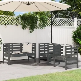 Gartenmöbel-Set 3-teilig aus massivem grauem Kiefernholz von , Gartensets - Ref: Foro24-825144, Preis: 178,44 €, Rabatt: %