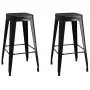 Stapelbare Barhocker 2 Einheiten aus schwarzem Metall von vidaXL, Küchenhocker - Ref: Foro24-248147, Preis: 137,61 €, Rabatt: %