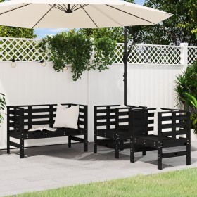 Gartenmöbel-Set 3-teilig aus massivem schwarzem Kiefernholz von , Gartensets - Ref: Foro24-825146, Preis: 180,11 €, Rabatt: %