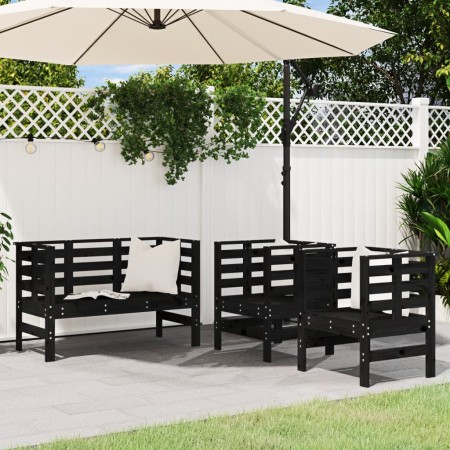 Juego de muebles de jardín 3 pzas madera maciza de pino negro de , Conjuntos de jardín - Ref: Foro24-825146, Precio: 180,05 €