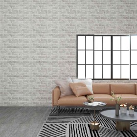 Paneles de pared 3D diseño de ladrillo 10 uds EPS gris claro