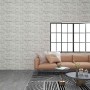 Paneles de pared 3D diseño de ladrillo 10 uds EPS gris claro
