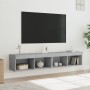 TV-Schränke mit LED-Leuchten 2 Stück betongrau 80x30x30 cm von , TV-Möbel - Ref: Foro24-837148, Preis: 70,82 €, Rabatt: %