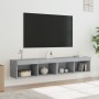TV-Schränke mit LED-Leuchten 2 Stück betongrau 80x30x30 cm von , TV-Möbel - Ref: Foro24-837148, Preis: 70,82 €, Rabatt: %