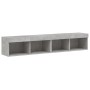 Muebles de TV con luces LED 2 uds gris hormigón 80x30x30 cm de , Muebles TV - Ref: Foro24-837148, Precio: 73,12 €