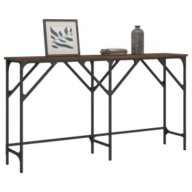Brown oak engineered wood console table 140x29x75 cm by , Side tables - Ref: Foro24-837761, Price: 50,44 €, Discount: %