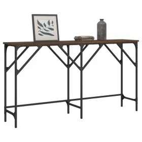 Brown oak engineered wood console table 140x29x75 cm by , Side tables - Ref: Foro24-837761, Price: 49,82 €, Discount: %