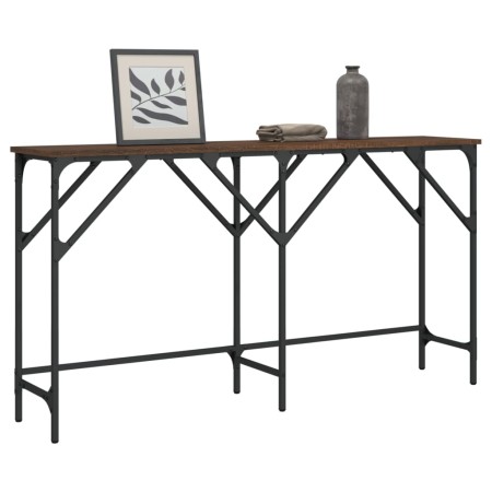 Brown oak engineered wood console table 140x29x75 cm by , Side tables - Ref: Foro24-837761, Price: 50,44 €, Discount: %