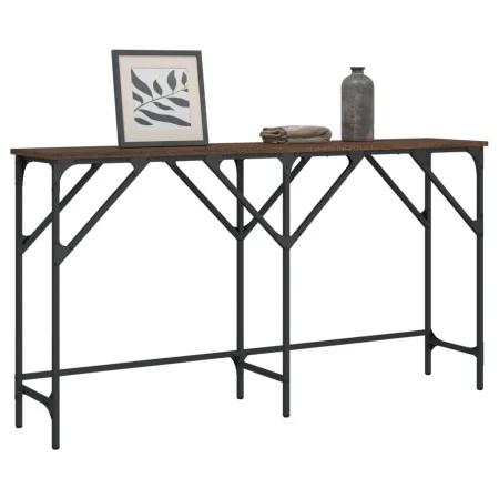Brown oak engineered wood console table 140x29x75 cm by , Side tables - Ref: Foro24-837761, Price: 49,82 €, Discount: %