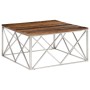Silberner Couchtisch aus Edelstahl und Massivholz von , Couchtisch - Ref: Foro24-349981, Preis: 145,71 €, Rabatt: %