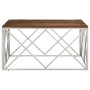 Silberner Couchtisch aus Edelstahl und Massivholz von , Couchtisch - Ref: Foro24-349981, Preis: 145,71 €, Rabatt: %