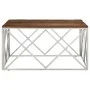 Silver Stainless Steel and Solid Wood Coffee Table by , Coffee table - Ref: Foro24-349981, Price: 144,38 €, Discount: %