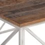 Silver Stainless Steel and Solid Wood Coffee Table by , Coffee table - Ref: Foro24-349981, Price: 144,38 €, Discount: %