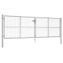 Puerta de jardín de acero galvanizado plateado 415x175 cm de vidaXL, Puertas de jardín - Ref: Foro24-144300, Precio: 469,20 €