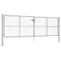 Silver galvanized steel garden gate 415x175 cm by vidaXL, garden gates - Ref: Foro24-144300, Price: 458,30 €, Discount: %