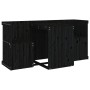 2-Sitzer-Balkon-Set aus massivem schwarzem Kiefernholz von , Gartensets - Ref: Foro24-825062, Preis: 153,78 €, Rabatt: %