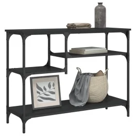 Console table with shelves black 100x35x75 cm by , Side tables - Ref: Foro24-837782, Price: 60,25 €, Discount: %