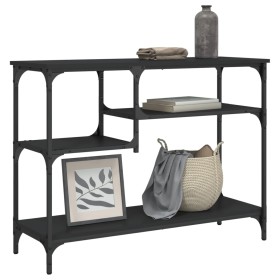 Mesa consola con estantes negro 100x35x75 cm de , Mesas auxiliares - Ref: Foro24-837782, Precio: 61,00 €, Descuento: %