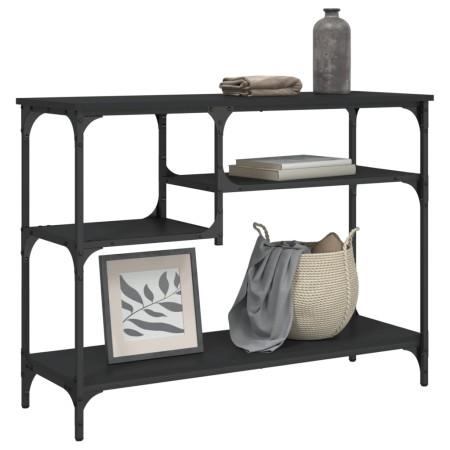 Console table with shelves black 100x35x75 cm by , Side tables - Ref: Foro24-837782, Price: 61,00 €, Discount: %