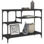 Console table with shelves black 100x35x75 cm by , Side tables - Ref: Foro24-837782, Price: 61,00 €, Discount: %