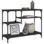 Console table with shelves black 100x35x75 cm by , Side tables - Ref: Foro24-837782, Price: 60,25 €, Discount: %
