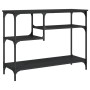 Console table with shelves black 100x35x75 cm by , Side tables - Ref: Foro24-837782, Price: 61,00 €, Discount: %
