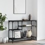 Console table with shelves black 100x35x75 cm by , Side tables - Ref: Foro24-837782, Price: 61,00 €, Discount: %