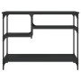 Console table with shelves black 100x35x75 cm by , Side tables - Ref: Foro24-837782, Price: 61,00 €, Discount: %