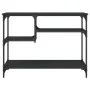 Console table with shelves black 100x35x75 cm by , Side tables - Ref: Foro24-837782, Price: 60,25 €, Discount: %