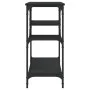 Console table with shelves black 100x35x75 cm by , Side tables - Ref: Foro24-837782, Price: 60,25 €, Discount: %