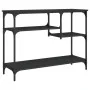 Console table with shelves black 100x35x75 cm by , Side tables - Ref: Foro24-837782, Price: 60,25 €, Discount: %