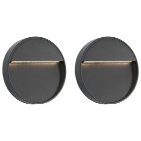 LED garden wall lamps 2 units round black 3 W by vidaXL, Outdoor lighting - Ref: Foro24-45658, Price: 33,65 €, Discount: %