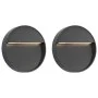 LED garden wall lamps 2 units round black 3 W by vidaXL, Outdoor lighting - Ref: Foro24-45658, Price: 33,65 €, Discount: %