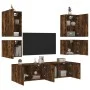 Muebles de TV de pared 6 pzas madera ingeniería roble ahumado de , Muebles TV - Ref: Foro24-3216475, Precio: 193,66 €, Descue...
