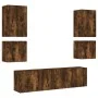 Muebles de TV de pared 6 pzas madera ingeniería roble ahumado de , Muebles TV - Ref: Foro24-3216475, Precio: 193,66 €, Descue...