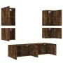 Muebles de TV de pared 6 pzas madera ingeniería roble ahumado de , Muebles TV - Ref: Foro24-3216475, Precio: 193,66 €, Descue...
