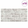 Paneles de pared 3D diseño de ladrillo 10 uds EPS gris claro
