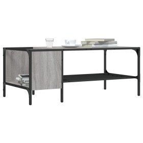 Sonoma-Couchtisch mit Regal aus technischem Holz, grau, 100 x 51 x 40 cm von , Couchtisch - Ref: Foro24-837735, Preis: 37,35 ...