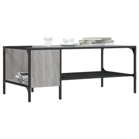 Sonoma-Couchtisch mit Regal aus technischem Holz, grau, 100 x 51 x 40 cm von , Couchtisch - Ref: Foro24-837735, Preis: 37,04 ...