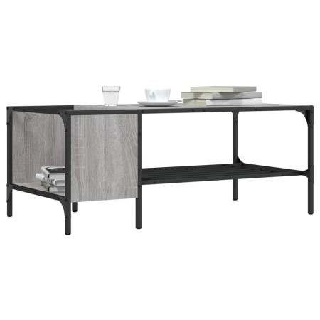 Sonoma-Couchtisch mit Regal aus technischem Holz, grau, 100 x 51 x 40 cm von , Couchtisch - Ref: Foro24-837735, Preis: 37,35 ...
