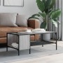 Sonoma-Couchtisch mit Regal aus technischem Holz, grau, 100 x 51 x 40 cm von , Couchtisch - Ref: Foro24-837735, Preis: 37,35 ...