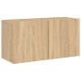 Muebles de TV de pared 5 pzas madera de ingeniería roble Sonoma