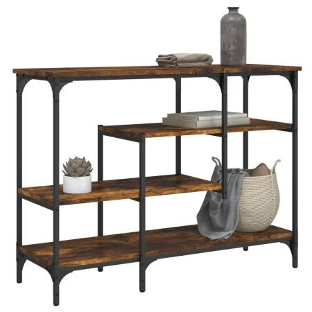 Console table with smoked oak shelves 100x35x75 cm by , Side tables - Ref: Foro24-837789, Price: 57,40 €, Discount: %