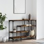 Mesa consola con estantes roble ahumado 100x35x75 cm de , Mesas auxiliares - Ref: Foro24-837789, Precio: 60,56 €, Descuento: %