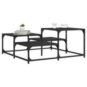 Black engineered wood coffee table 87.5x87.5x40 cm by , Coffee table - Ref: Foro24-837742, Price: 42,73 €, Discount: %