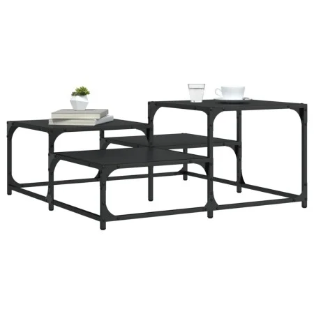 Black engineered wood coffee table 87.5x87.5x40 cm by , Coffee table - Ref: Foro24-837742, Price: 42,73 €, Discount: %